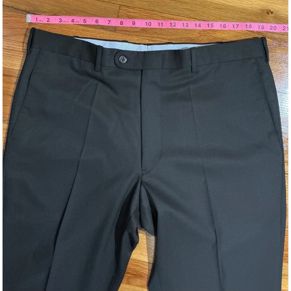 JB Britches Mens Brown Wool Dress Pants Flat‎ Front Made in Italy Sz 38Rx25